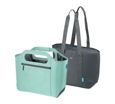 alfi ISO Bag 2-in-1 23 liters, Mint Green, thermal cooler bag made of polyester with extra carrying bag, insulated shopping bag for shopping, swimming pool, sauna, insulated bag, flexible, washable on sale